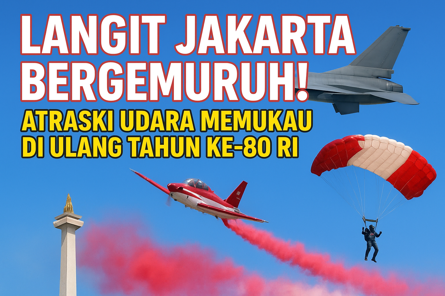 Langit Jakarta Bergemuruh! Atraksi Udara Memukau di Ulang Tahun ke-80 Republik Indonesia